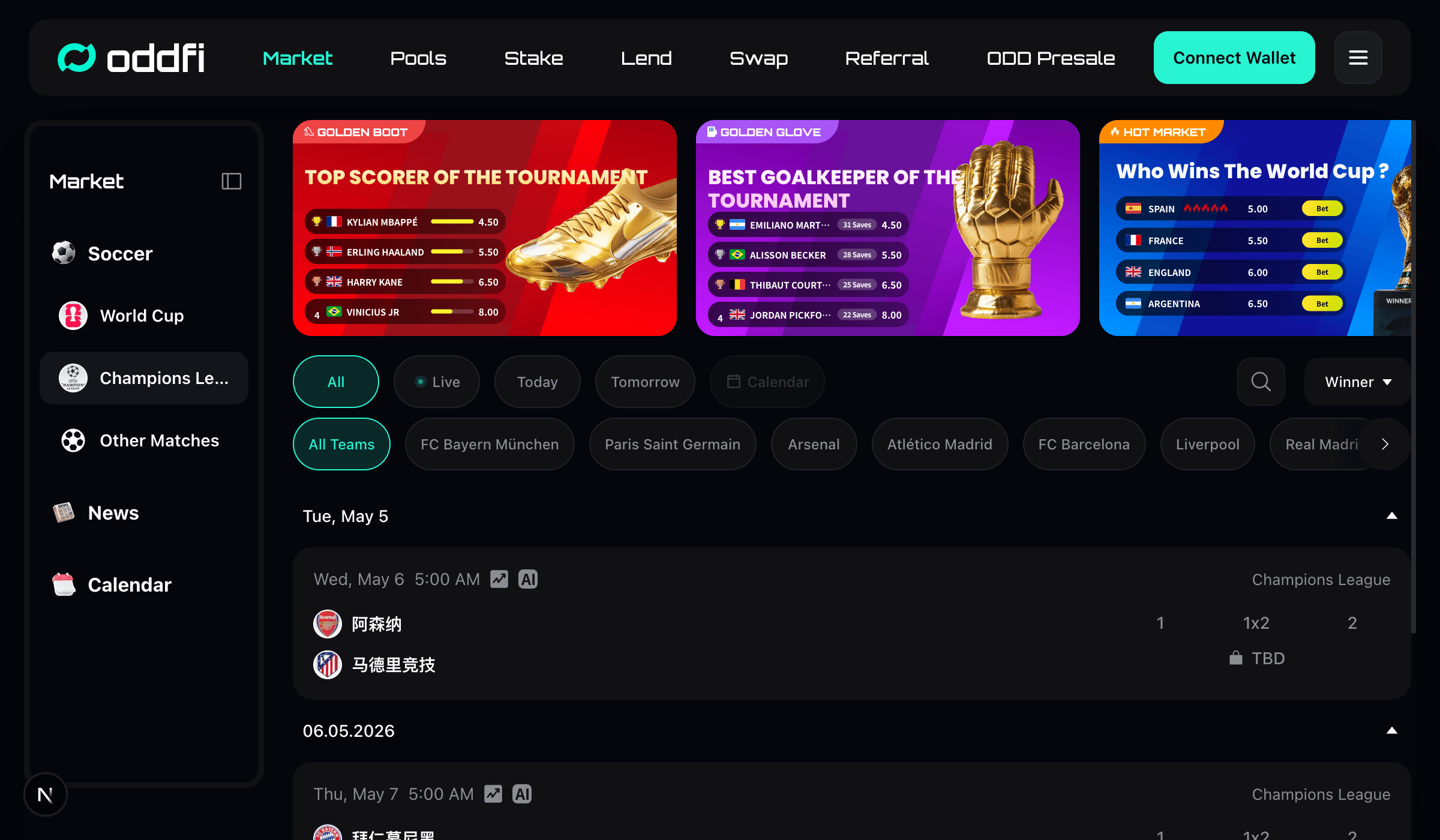 Oddfi market page preview